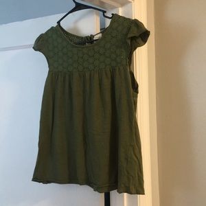 Army Green Flowy Top